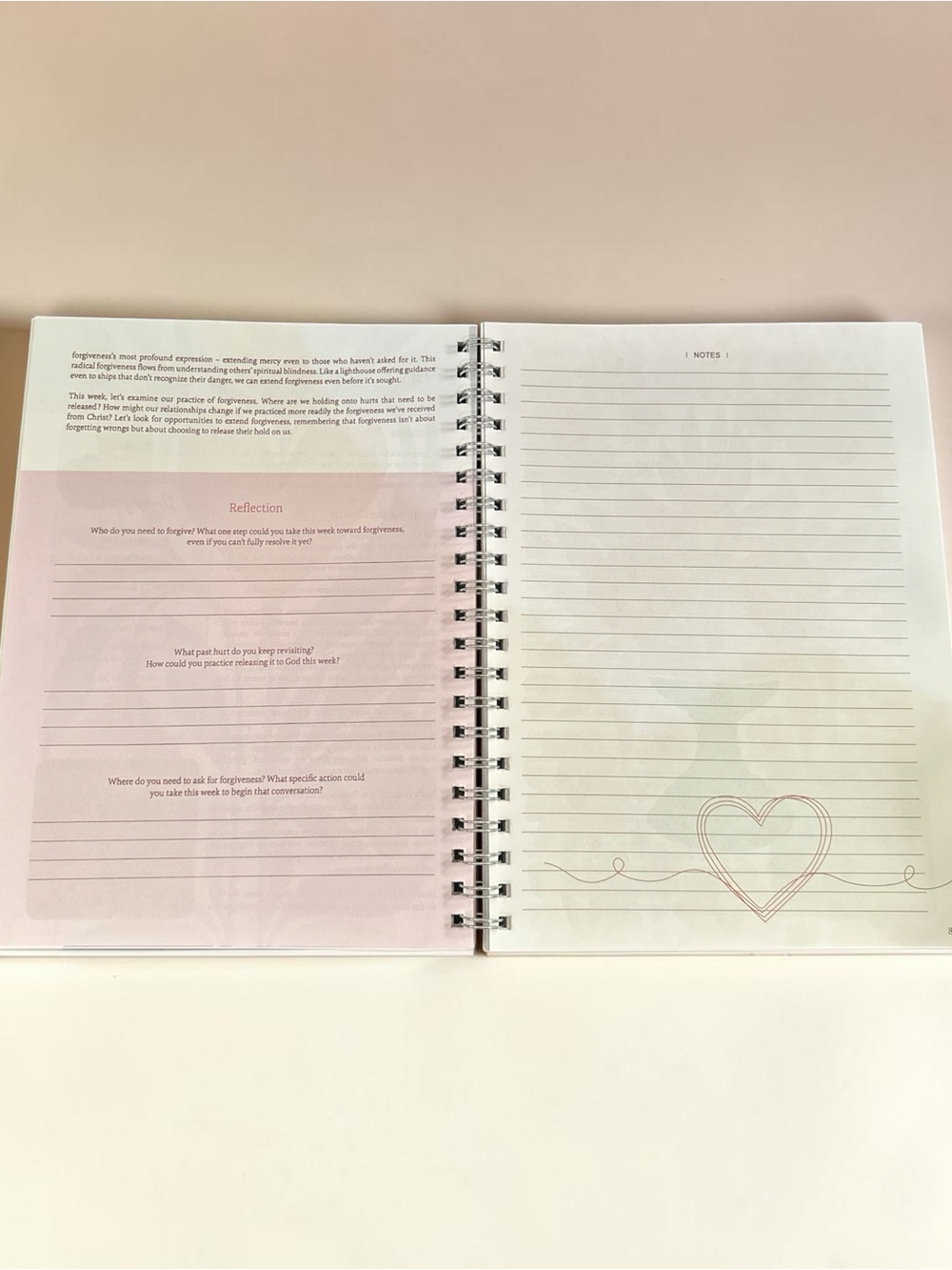 The Bible in a Year Spiral Notebook — Floral Teal & Coral - Picture 4 of 6